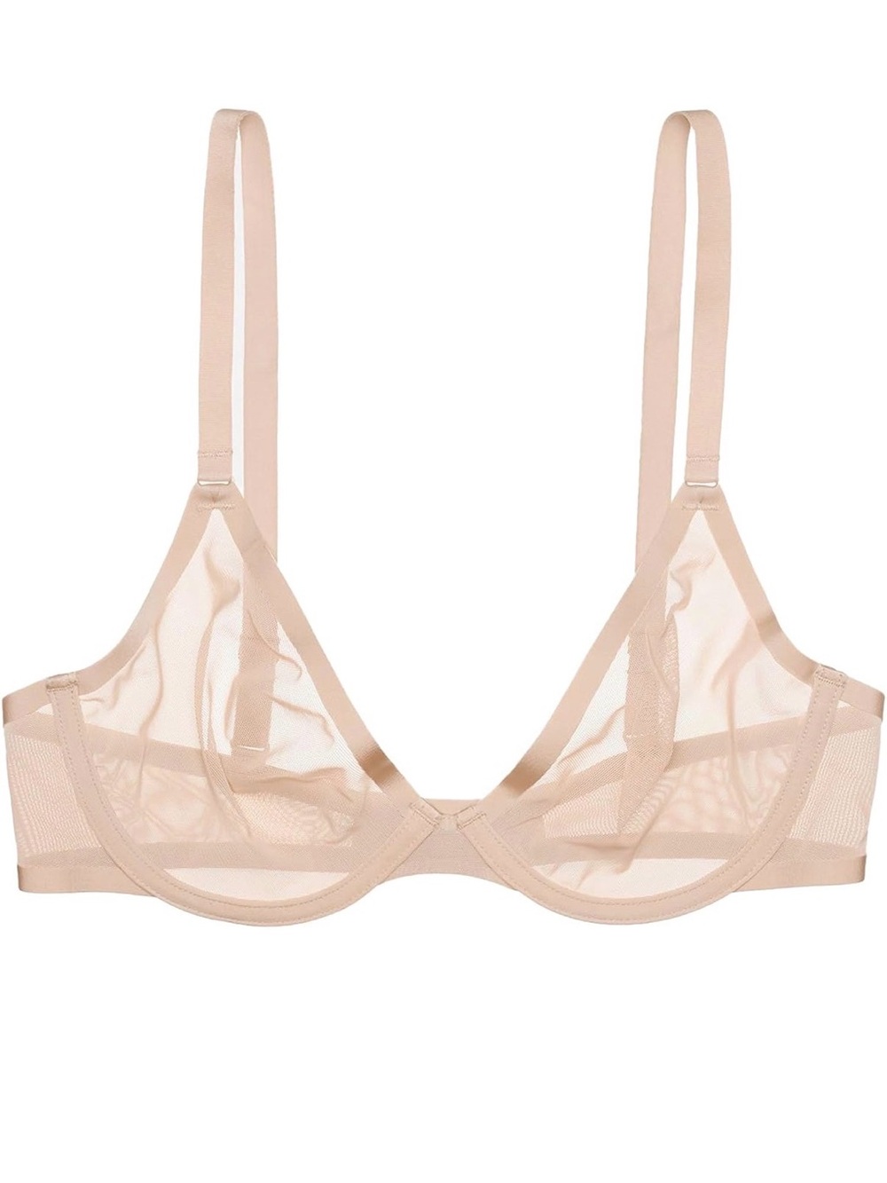CUUP Sheer Mesh Underwire Bra in Nude